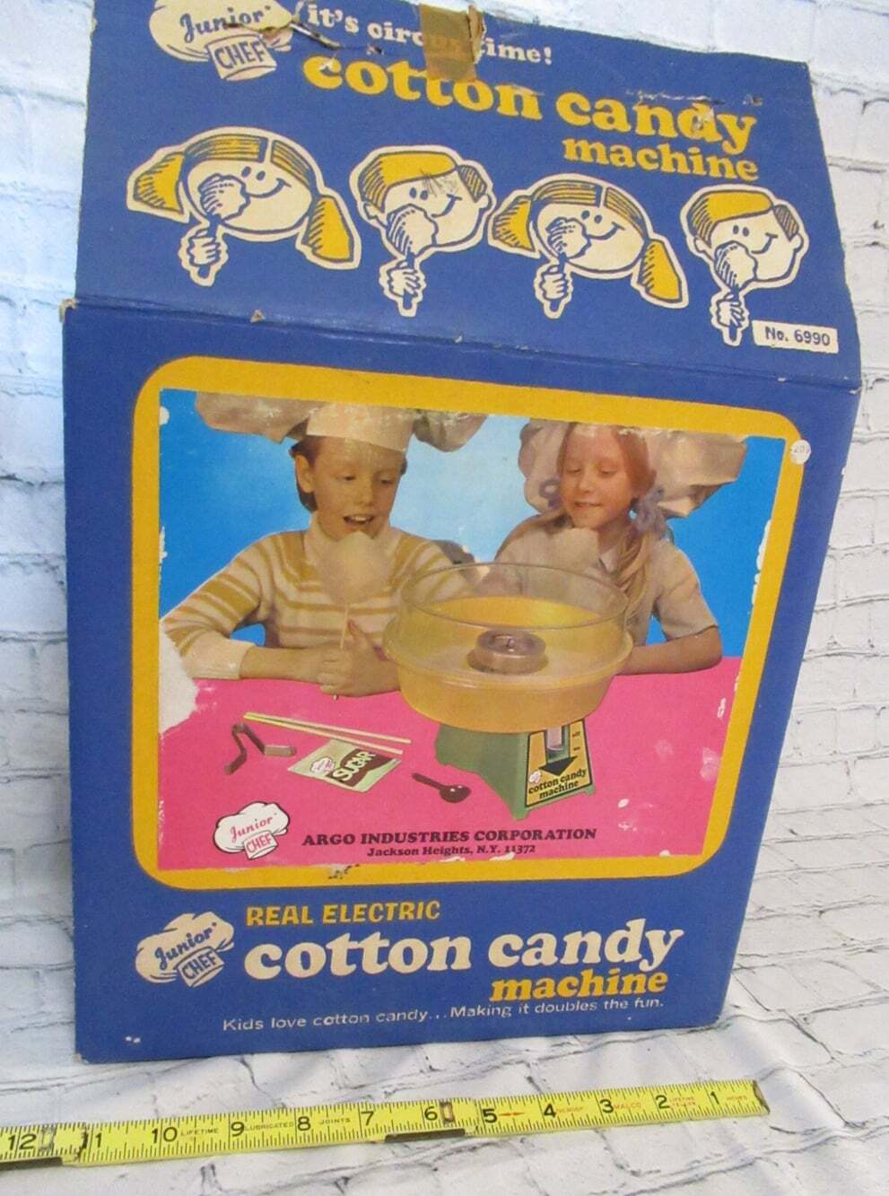 Vintage 1960s Toy Junior Chef Real Electric Cotton Candy Machine in Original Box
